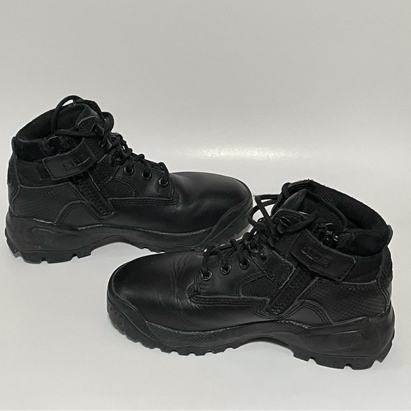 5.11 ATAC 6" Side Zip Black Boots Womens 5 Work Boot Leather Police EMS Security - Picture 5 of 9